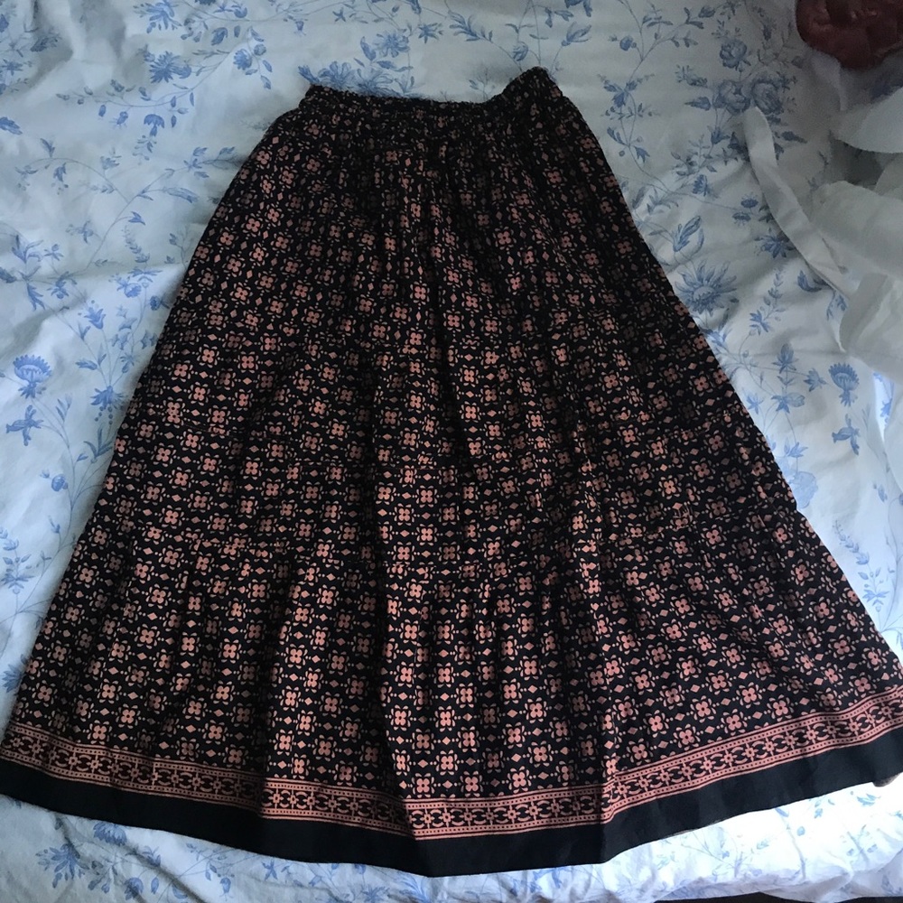 Brown & Black Floral Skirt made in India